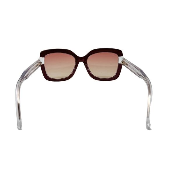 Bally Oversized Square Butterfly Sunglasses Burgundy Red with case BY0020H - Picture 6 of 9